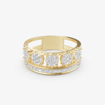 Load image into Gallery viewer, Five Cluster Wide Band Ring | 925 Silver Gold & Silver Plated Ring