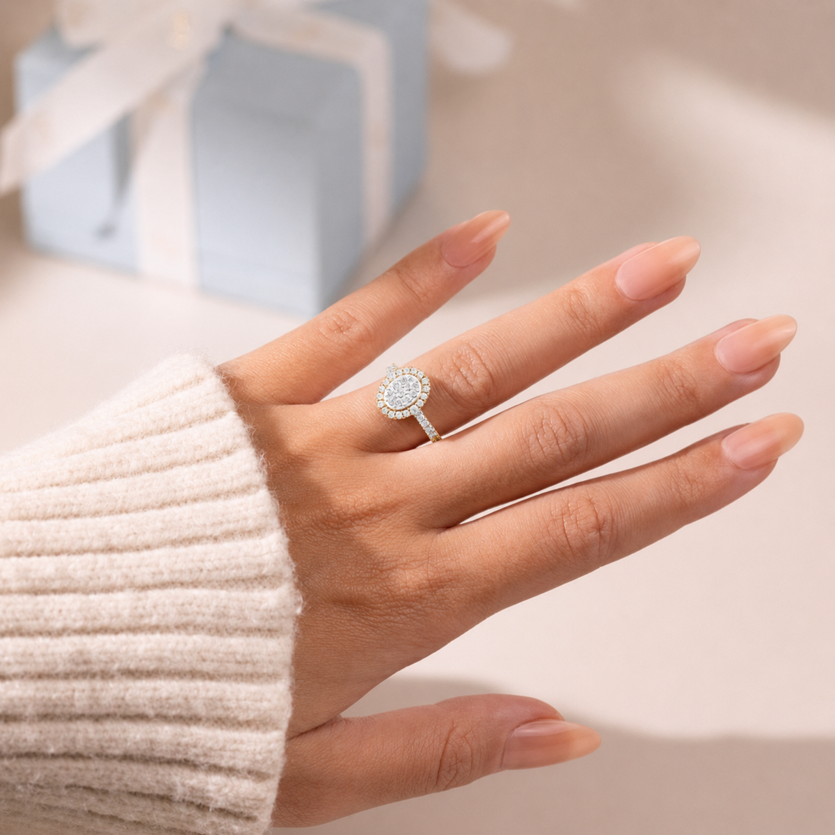Eternal embrace ring | 925 silver gold plated engagement ring