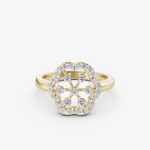 Load image into Gallery viewer, Open Bloom Halo Ring | 925 Silver Gold Plated Flower Silhouette Ring