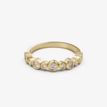 Load image into Gallery viewer, Graduated Bezel Bubble Band Ring | 925 Silver Gold & Silver Plated Ring