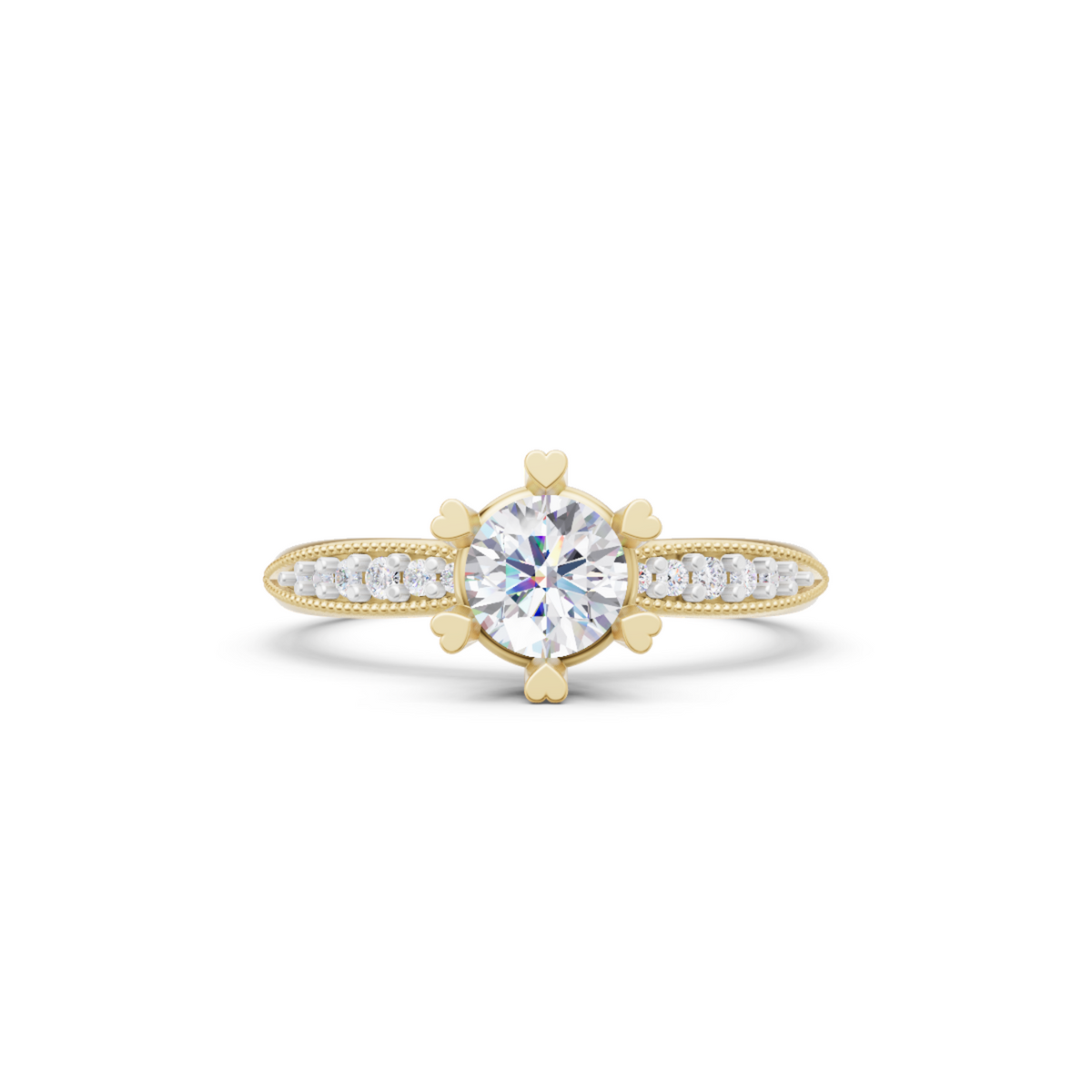 Heart prong solitaire ring | 925 sterling silver vintage engagement ring