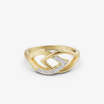 Load image into Gallery viewer, Interwoven Leaf Ring | 925 Sterling Silver Gold-Plated Wave Ring