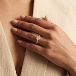 Load image into Gallery viewer, Classic Pave Solitaire Ring | 925 Silver Gold Plated Engagement RING