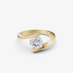 Load image into Gallery viewer, Embrace Tension-Set Solitaire Ring | 925 Silver Gold Plated Modern Ring