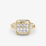 Load image into Gallery viewer, Framed Grid Cluster Ring | 925 Sterling Silver Square Statement Ring