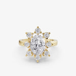Load image into Gallery viewer, Celestial Burst Halo Ring | 925 Silver Gold & Silver Plated Ring