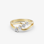 Load image into Gallery viewer, Diagonal Diamond Trail Ring | 925 Silver Gold & Silver Plated Ring