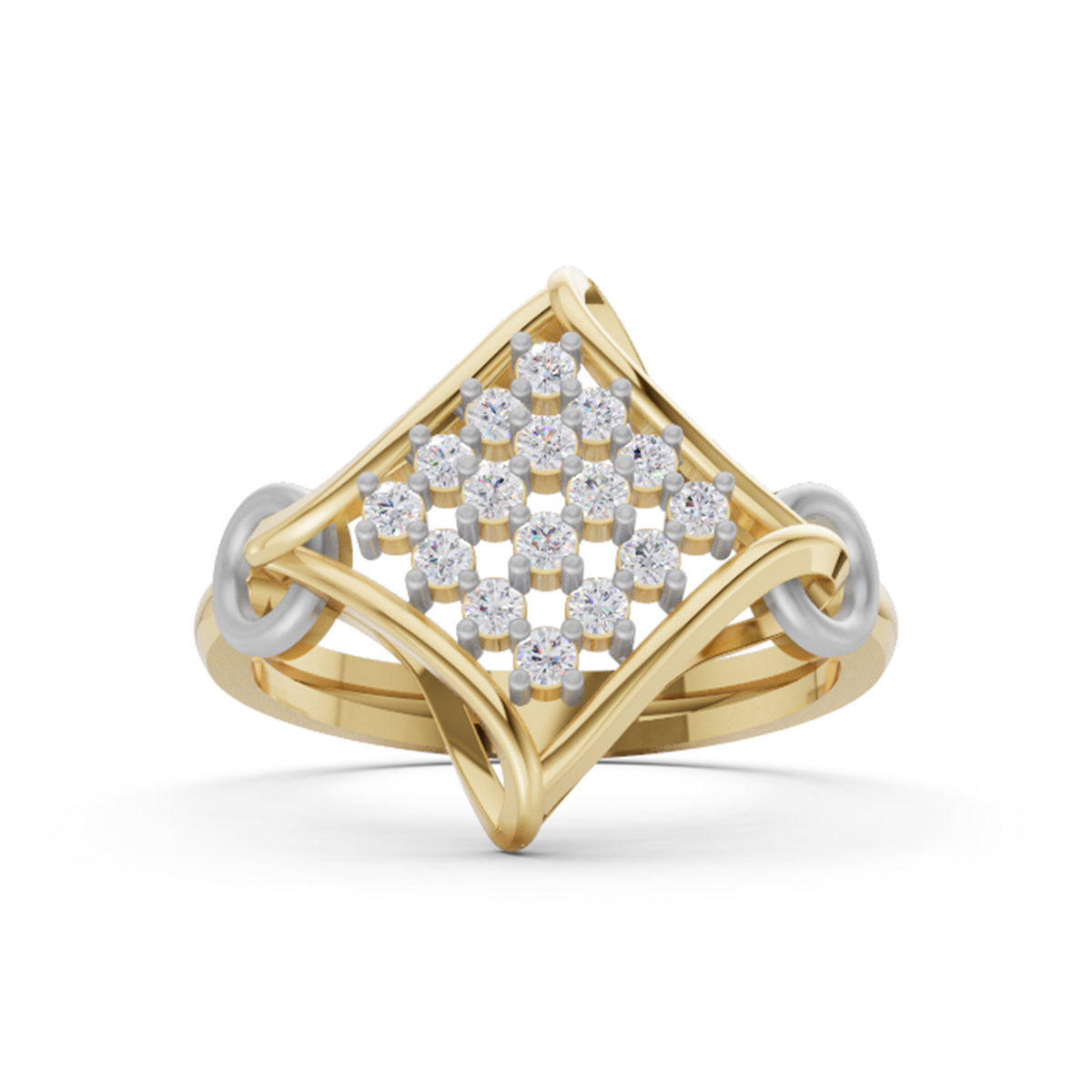 Eternal embrace halo ring | 925 silver gold plated engagement ring