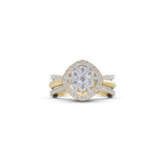 Load image into Gallery viewer, Floral Halo Split Shank Ring | 925 Silver Gold & silver Cluster Ring