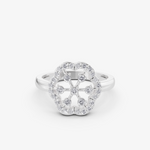 Load image into Gallery viewer, Open Bloom Halo Ring | 925 Silver Gold Plated Flower Silhouette Ring