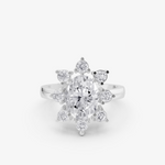 Load image into Gallery viewer, Celestial Burst Halo Ring | 925 Silver Gold & Silver Plated Ring