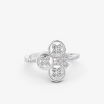 Load image into Gallery viewer, Triple Halo Flower Cluster Ring | 925 Silver Gold & Silver Plated Ring