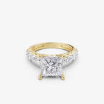 Load image into Gallery viewer, Princess Cut Engagement Ring with Vintage Shoulders | 925 Silver Gold &amp; Silver Plated Ring

