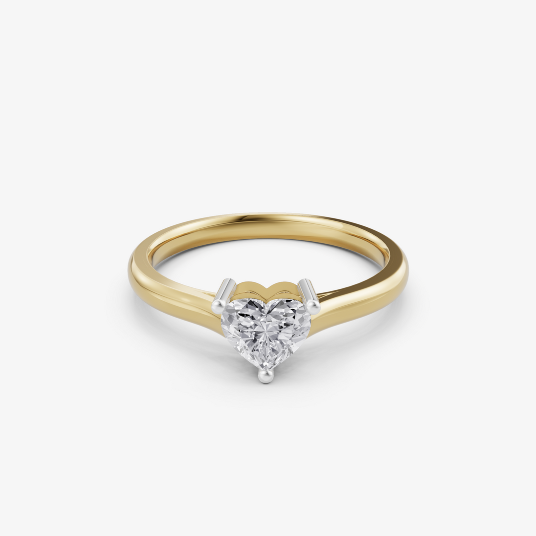 Heart Cut Solitaire Ring | 925 Silver Gold & Silver Plated Engagement Ring