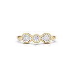Load image into Gallery viewer, Bow Trio Cluster Ring | 925 Sterling Silver Gold Plated Three-Section Ring
