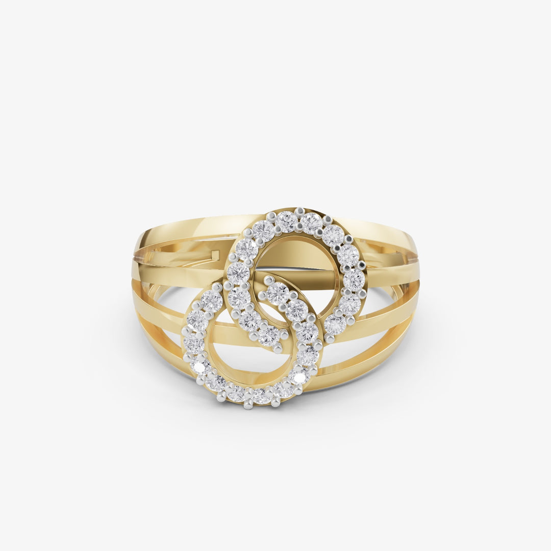 Interlocking Circles Pave Ring | 925 Silver Gold & Silver Plated Ring