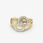 Load image into Gallery viewer, Interlocking Circles Pave Ring | 925 Silver Gold &amp; Silver Plated Ring
