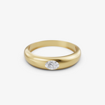 Load image into Gallery viewer, Oval Gypsy Set Dome Ring | 925 Silver Gold &amp; Silver Plated Ring
