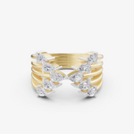 Load image into Gallery viewer, Cascading Petals Multi-Row Ring | 925 Silver Gold Plated Statement Ring
