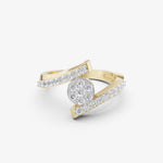 Load image into Gallery viewer, Floral Cluster Bypass Ring | 925 Silver Gold &amp; Silver Plated Ring
