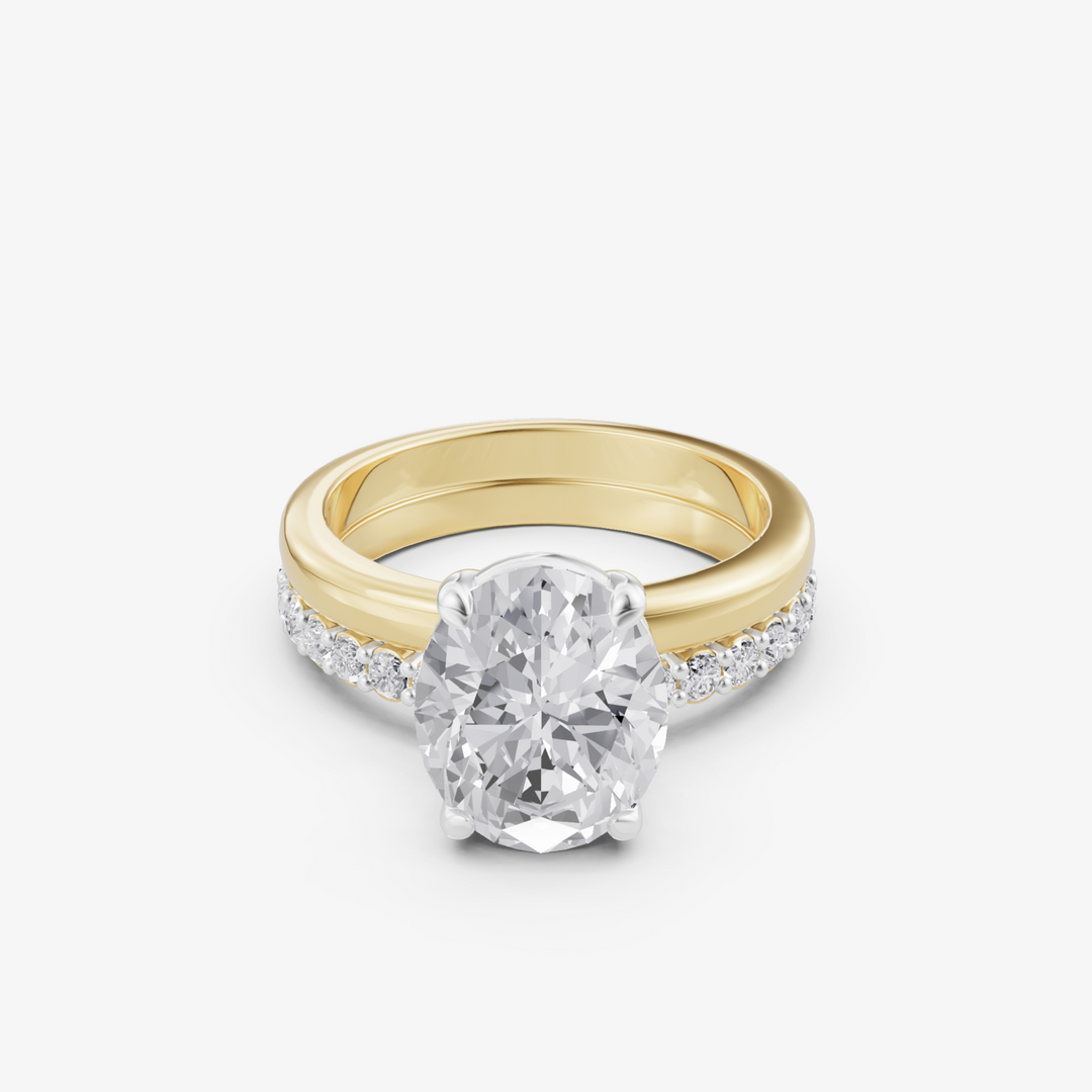 Grand Oval Solitaire Ring | 925 Silver Gold Plated Engagement Ring