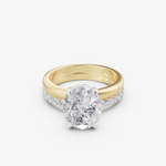 Load image into Gallery viewer, Grand Oval Solitaire Ring | 925 Silver Gold Plated Engagement Ring
