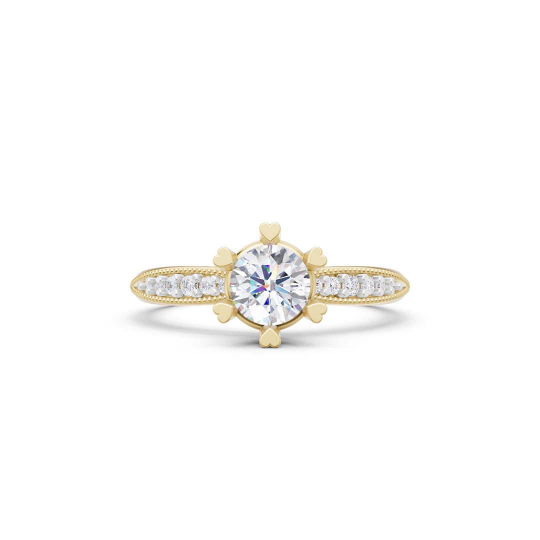 Heart Prong Solitaire Ring | 925 Sterling Silver Vintage Engagement Ring