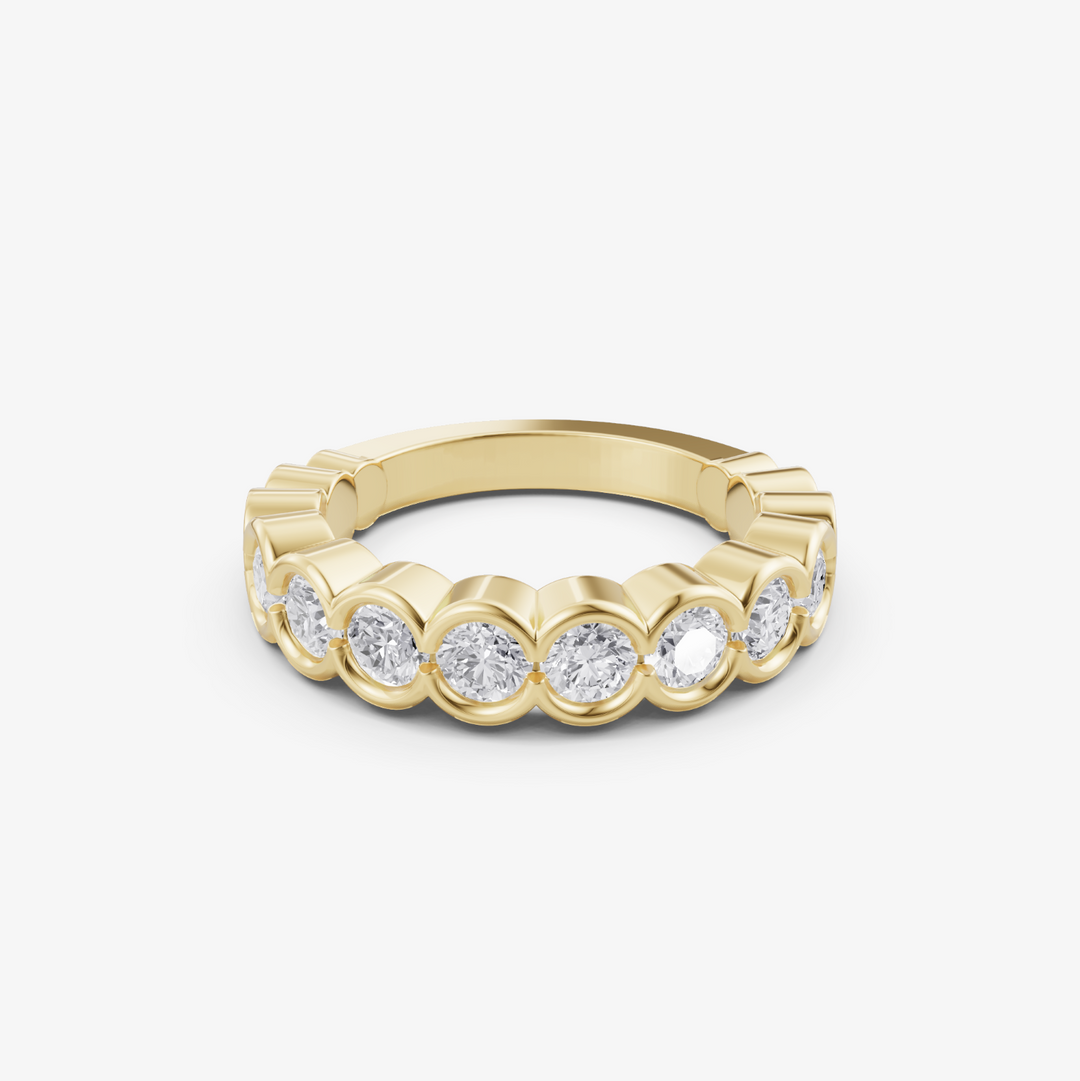 Bezel Set Eternity Band Ring | 925 Silver Gold & Silver Plated Ring