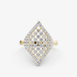 Load image into Gallery viewer, Diamond Lattice Kite Ring | 925 Silver Gold Plated Statement Ring
