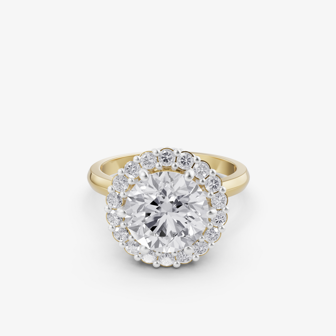 Grand Halo Statement Ring | 925 Silver Gold & Silver Plated Engagement Ring