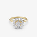 Load image into Gallery viewer, Sunburst Snowflake Ring | 925 Silver Gold Plated Star Cluster Ring
