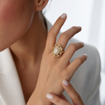 Load image into Gallery viewer, Sunburst Radiance Ring | 925 Silver Gold Plated Statement Ring
