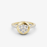 Load image into Gallery viewer, Trinity Cluster Dome Ring | 925 Silver Gold Plated Pave Band Ring
