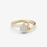 Load image into Gallery viewer, Heart Swirl Cluster Ring | 925 Sterling Silver Gold Plated Open Heart Ring
