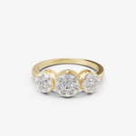 Load image into Gallery viewer, Trio Cluster Ring | 925 Sterling Silver Gold-Plated Three-Stone Style Ring

