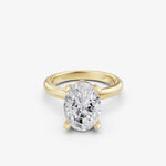 Load image into Gallery viewer, Oval Solitaire Ring with Hidden Halo | 925 Silver Gold &amp; Silver Plated Engagement Ring
