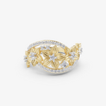 Load image into Gallery viewer, Floral Garden Ring | 925 Sterling Silver Gold-Plated Botanical Statement Ring

