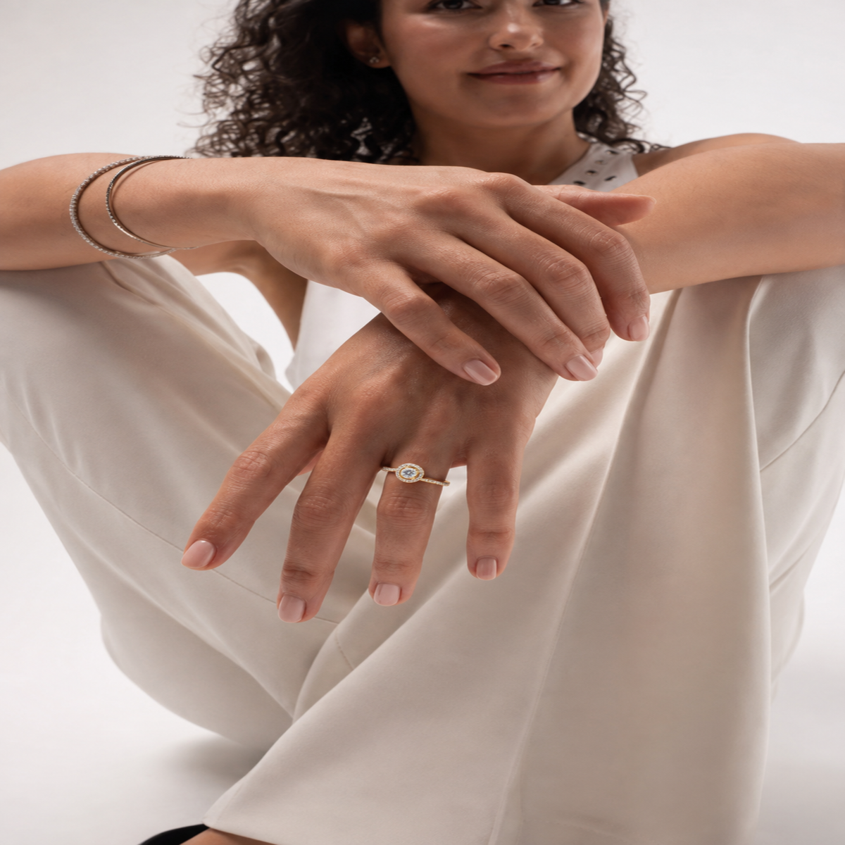 Coiled bloom ring | 925 silver gold plated floral ring
