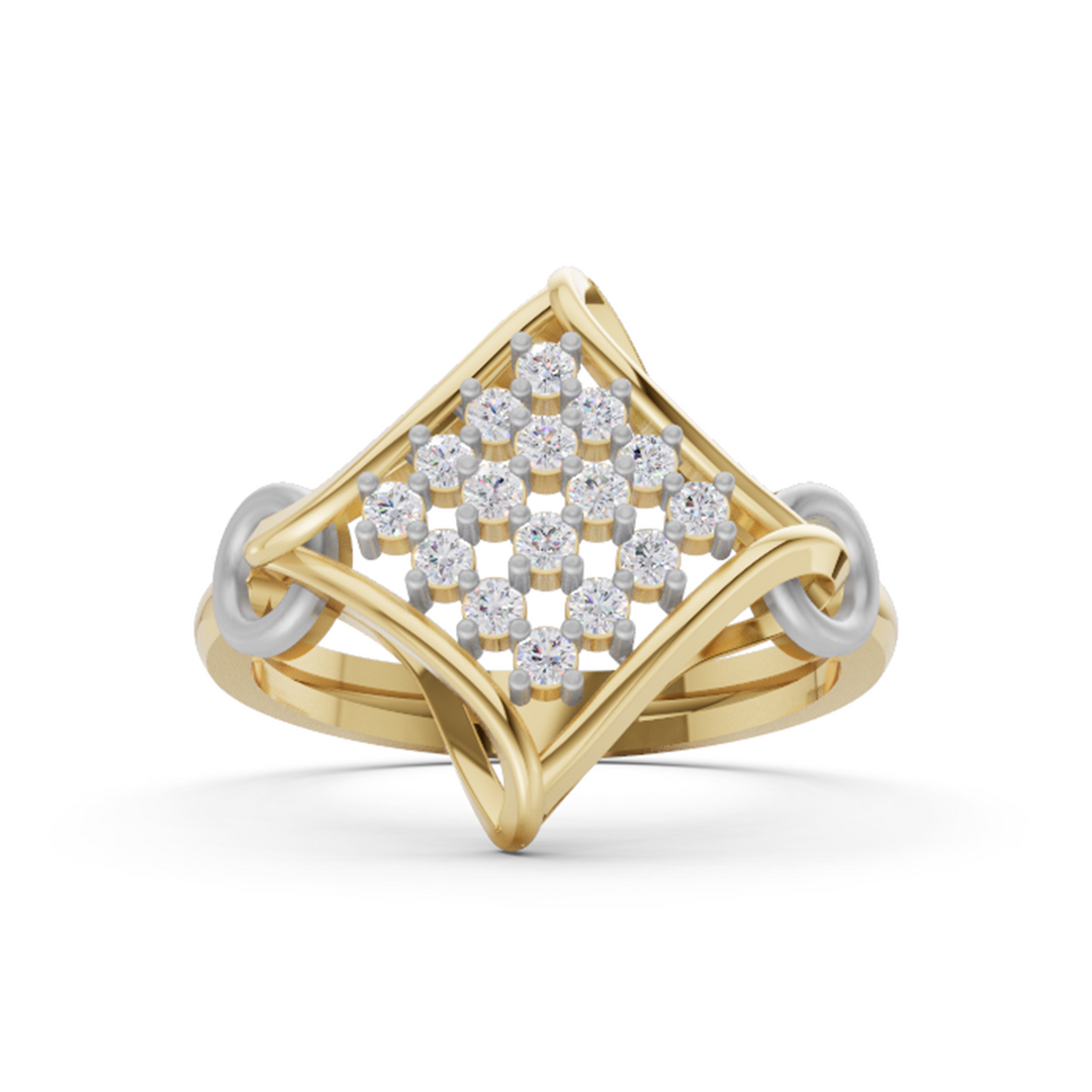 Eternal Embrace Halo Ring | 925 Silver Gold Plated Engagement Ring