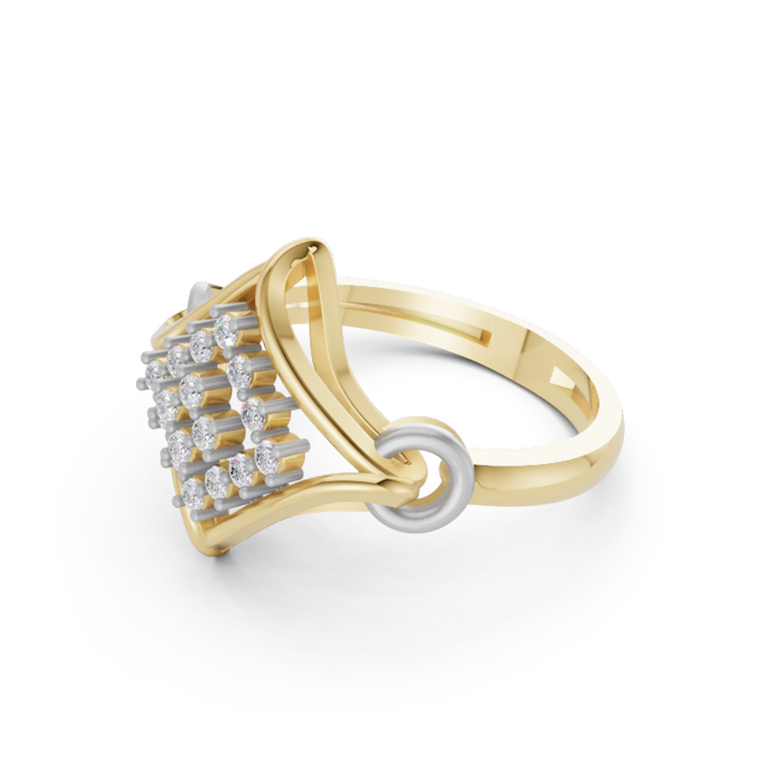 Eternal Embrace Halo Ring | 925 Silver Gold Plated Engagement Ring