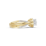 Load image into Gallery viewer, Floral Halo Split Shank Ring | 925 Silver Gold &amp; silver Cluster Ring
