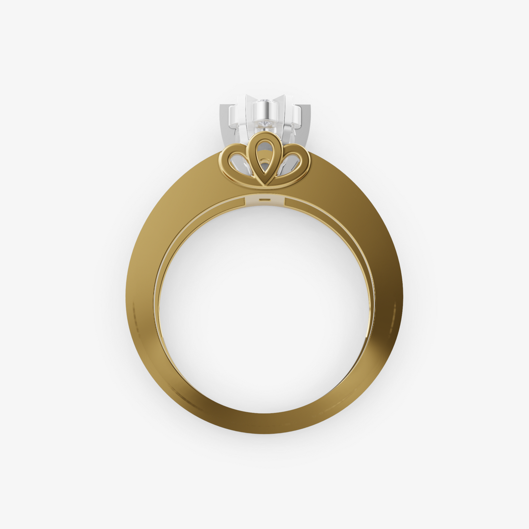 Floral Cluster Ring in 925 Sterling Silver | Geometric Stone-Studded Band