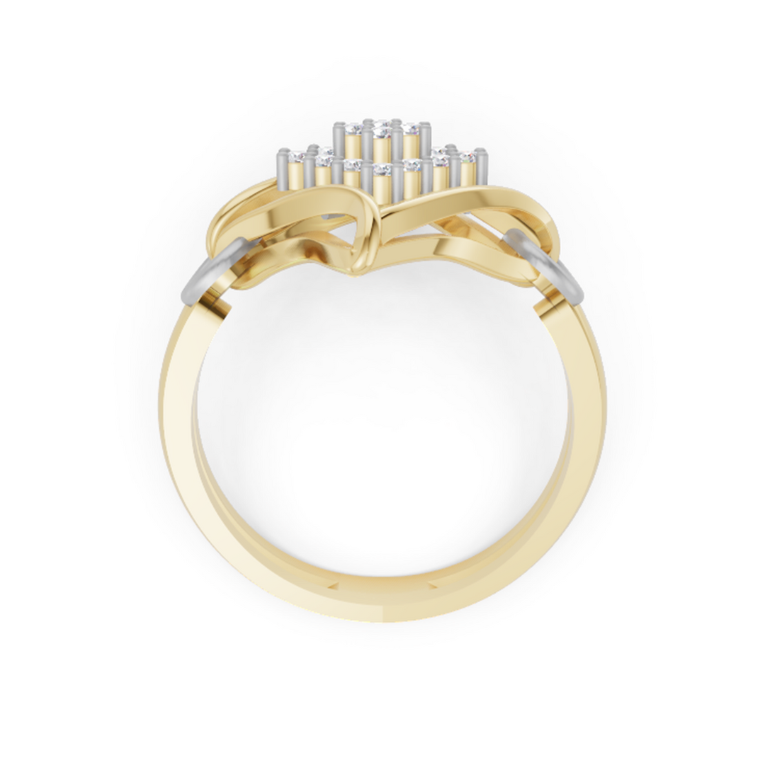 Eternal Embrace Halo Ring | 925 Silver Gold Plated Engagement Ring