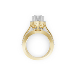 Load image into Gallery viewer, Floral Halo Split Shank Ring | 925 Silver Gold &amp; silver Cluster Ring
