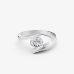 Load image into Gallery viewer, Embrace Tension-Set Solitaire Ring | 925 Silver Gold Plated Modern Ring
