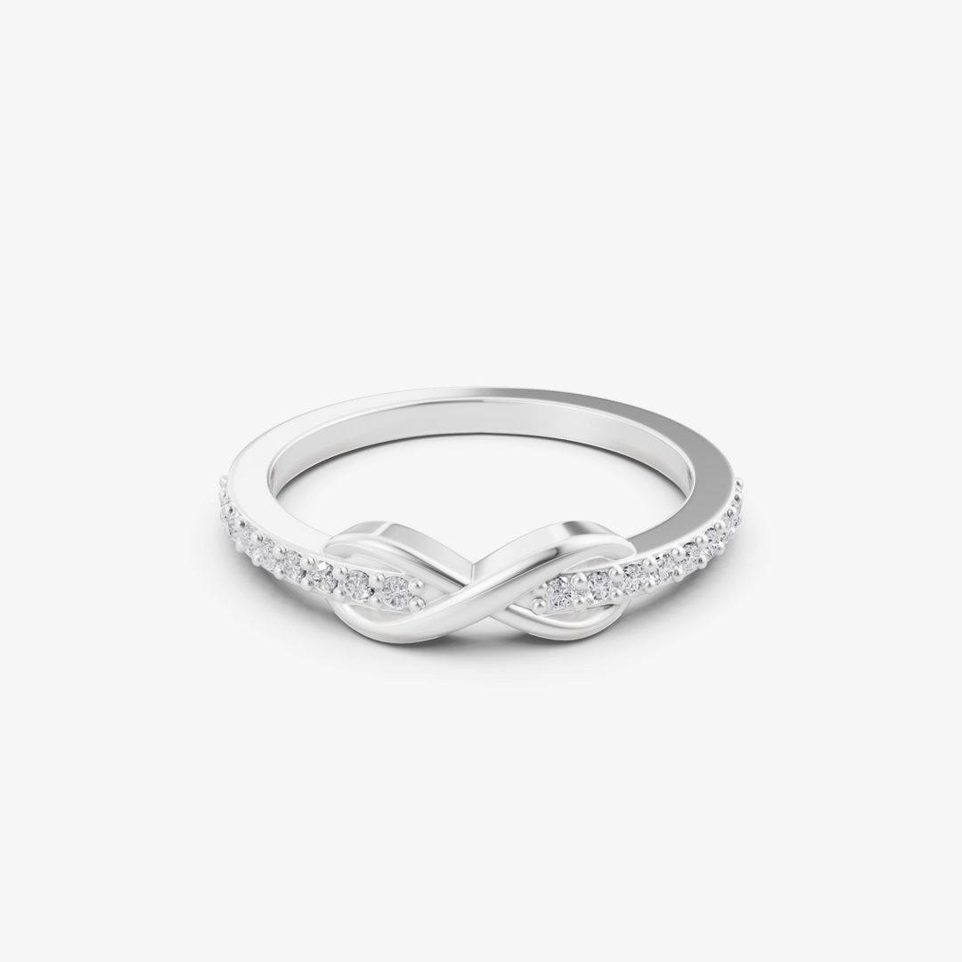 Infinity Knot Pave Ring | 925 Silver Gold Plated Symbolic Ring