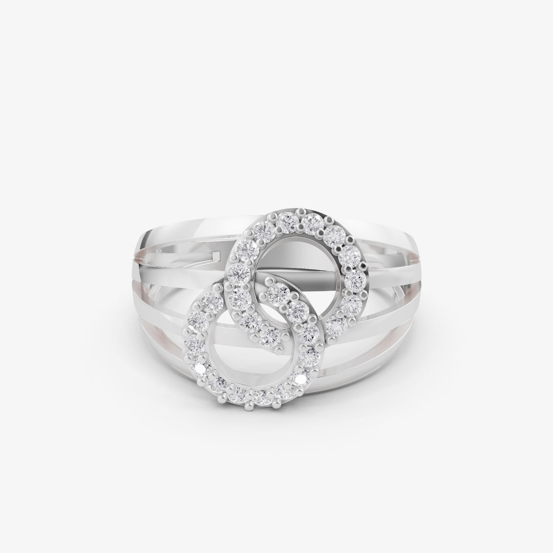 Interlocking Circles Pave Ring | 925 Silver Gold & Silver Plated Ring