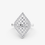 Load image into Gallery viewer, Diamond Lattice Kite Ring | 925 Silver Gold Plated Statement Ring
