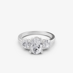 Load image into Gallery viewer, Trio Radiance Three-Stone Ring | 925 Silver Gold Plated Engagement Ring
