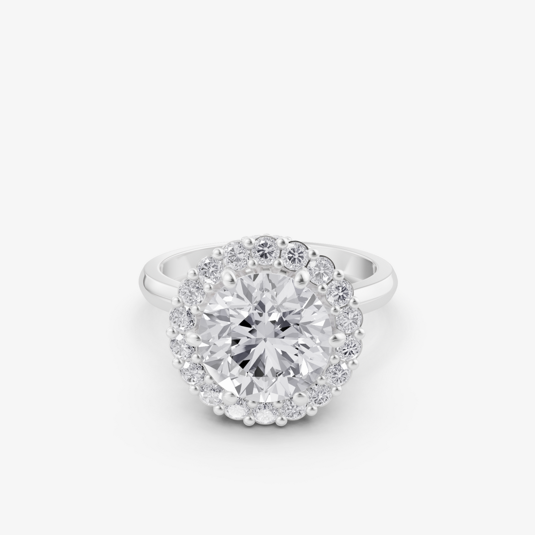 Grand Halo Statement Ring | 925 Silver Gold & Silver Plated Engagement Ring